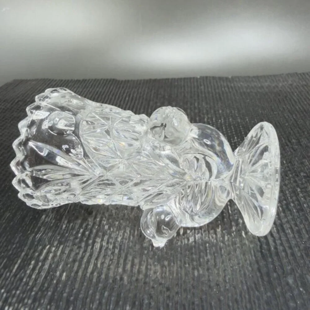Vintage Hofbauer Clear Lead Crystal Bird‎ Mini Vase Toothpick Holder Birds VTG